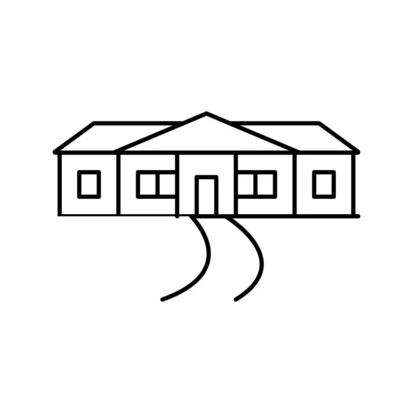 Ранчо будинок лінія значок Векторна ілюстрація — стоковий вектор