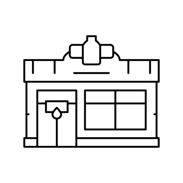 Illustration vectorielle d'icône de ligne de magasin d'eau — Image vectorielle