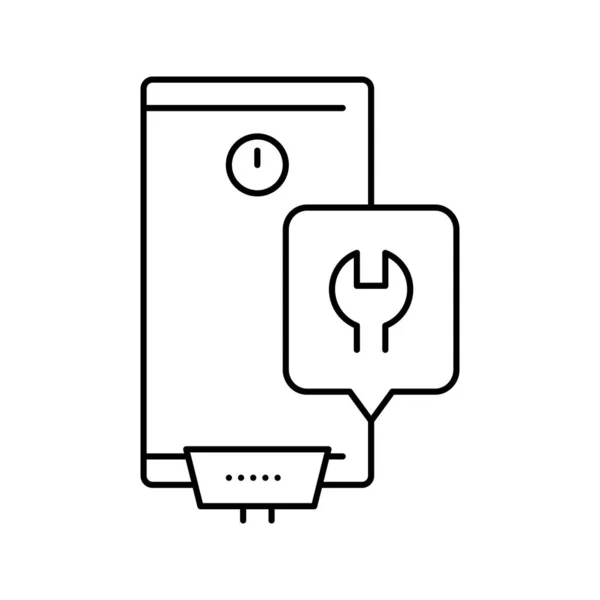 Línea de reparación del calentador de agua icono vector ilustración — Vector de stock