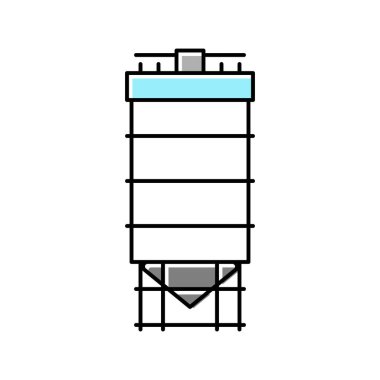 Kömür depolama renk ikonu vektör illüstrasyonu için tank