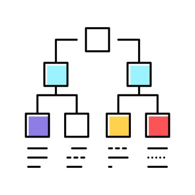 plan hiyerarşisi renk ikonu vektör renk çizimi
