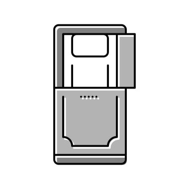 Açılan kapak rengi simge vektörü izole edilmiş tabut