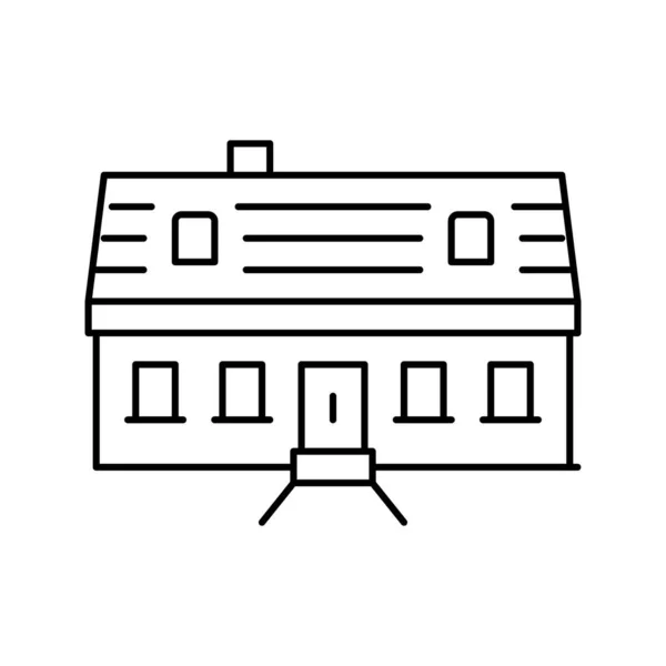 Mys treska dům řádek ikona vektor ilustrace — Stockový vektor