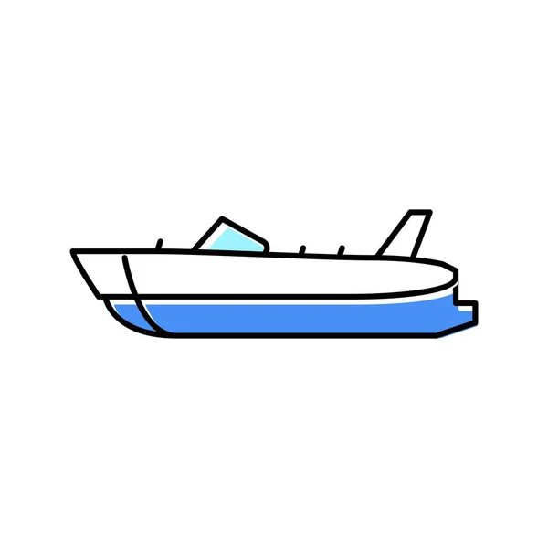 Палубний човен кольоровий значок Векторна ілюстрація — стоковий вектор