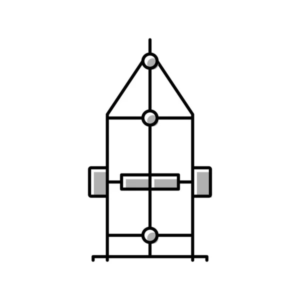 Каретка трейлер кольоровий значок Векторні ілюстрації — стоковий вектор