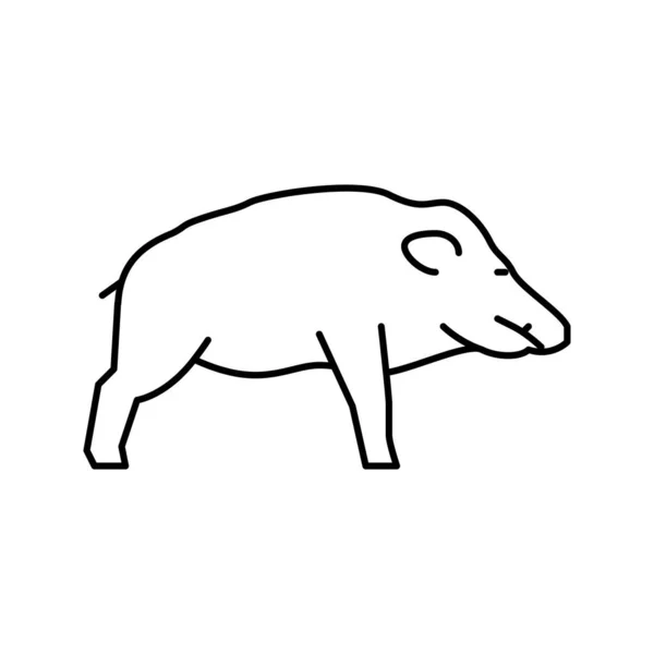 Sanglier animal sauvage ligne icône vecteur illustration — Image vectorielle