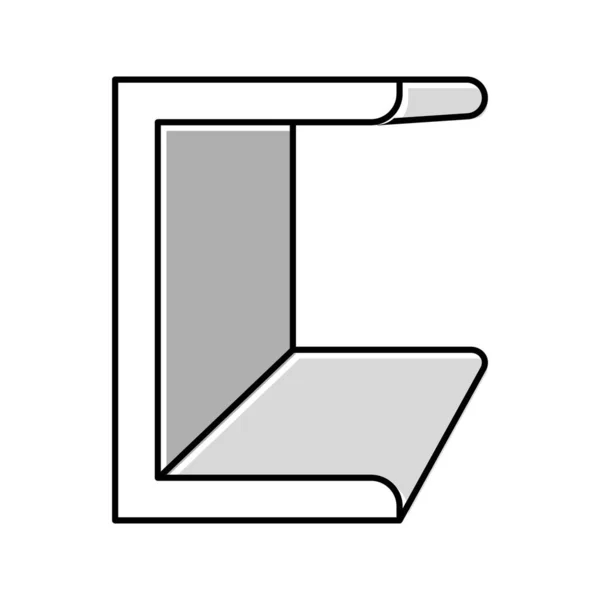 Kanal Metall Profil Farbe Symbol Vektor Illustration — Stockvektor