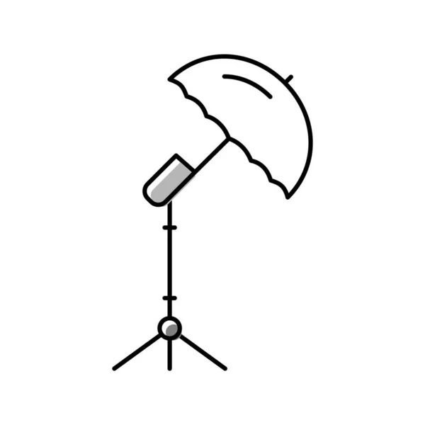 Umbrella photo studio device color icon vector illustration — Stock Vector