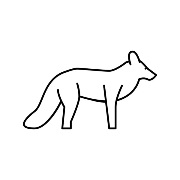 Tilki vahşi hayvan çizgisi ikon vektör çizimi — Stok Vektör