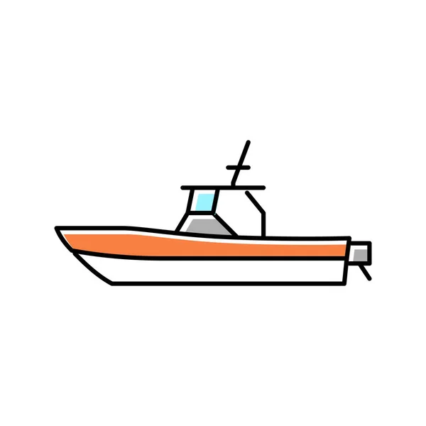 センターコンソールボートカラーアイコンベクトルイラスト — ストックベクタ