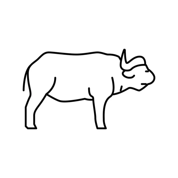 Buffalo mammal wild animal line icon vector illustration — Stock vektor