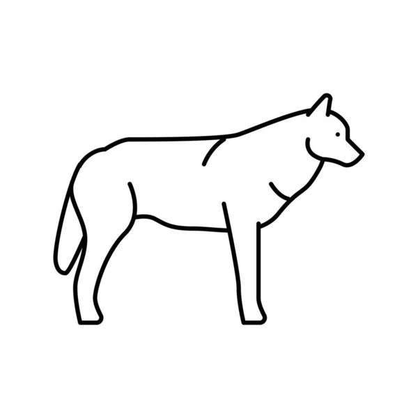 オオカミ野生動物の線のアイコンベクトル図 — ストックベクタ