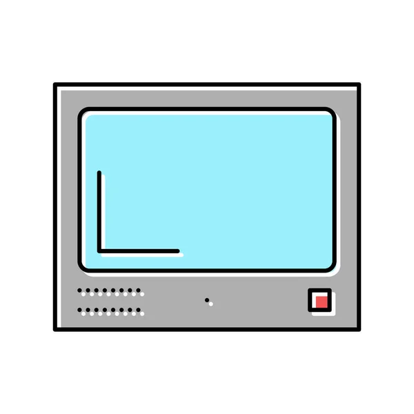 Tv en habitación de motel icono de color vector de ilustración — Archivo Imágenes Vectoriales