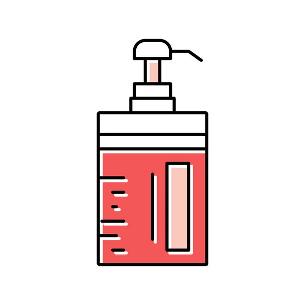 Odżywka keratyna butelka z ikoną kolor pompy wektor ilustracji — Wektor stockowy