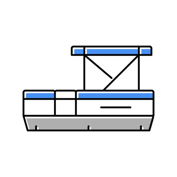Ponton Boot Farbe Symbol Vektor Illustration — Stockvektor