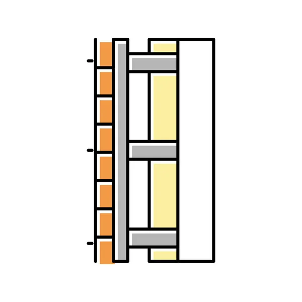 墙壁绝缘层颜色图标矢量插图 — 图库矢量图片