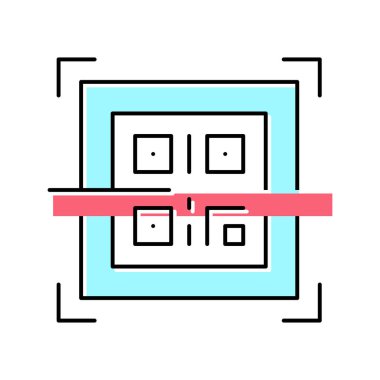 qr kod renk ikonu vektör izole çizimi taranıyor