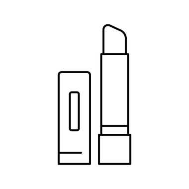 Nemlendirici dudak kremi, ruj, kozmetik çizgisi ikonu çizimi