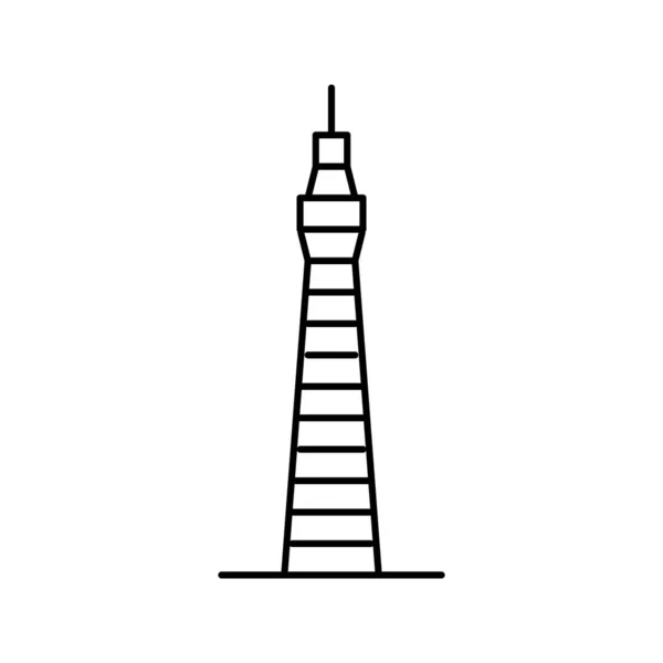 Tower building line icon vector illustration — Vetor de Stock
