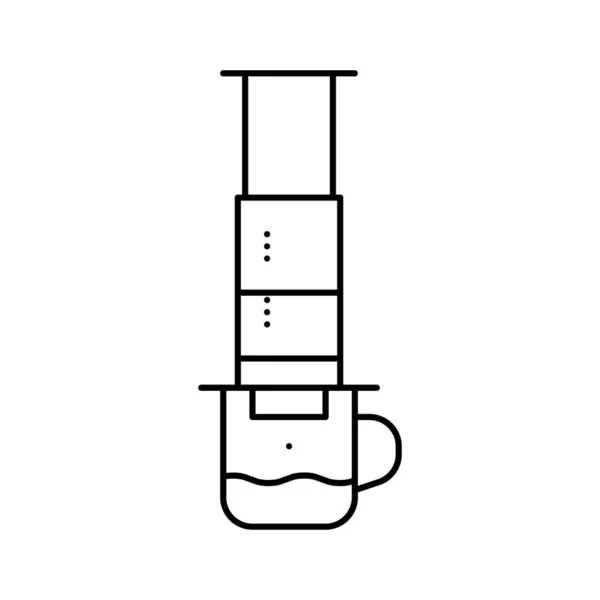 虹吸式咖啡制造商线图标矢量插图 — 图库矢量图片