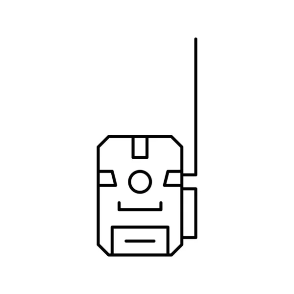 Cámara de caza línea icono vector ilustración — Vector de stock