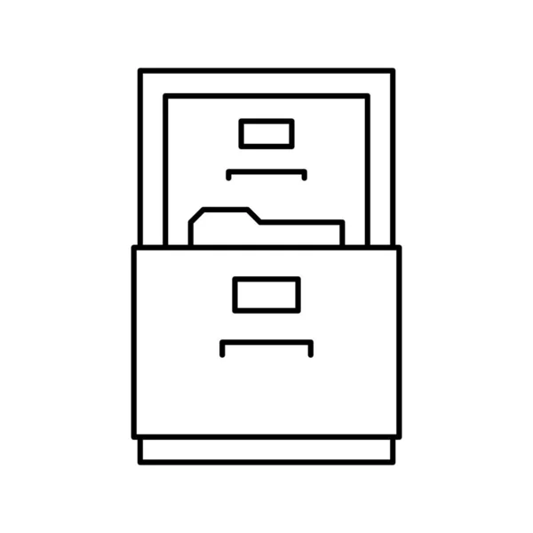 Archiefkast lijn pictogram vector illustratie — Stockvector