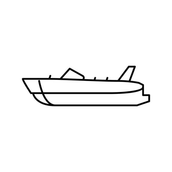 Güverte teknesi çizgisi ikon vektör çizimi — Stok Vektör