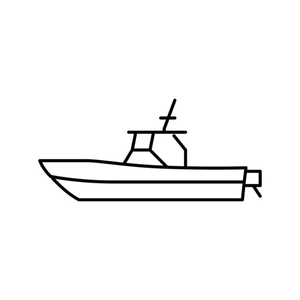 Κεντρική κονσόλα βάρκα γραμμή εικονίδιο διάνυσμα εικονογράφηση — Διανυσματικό Αρχείο
