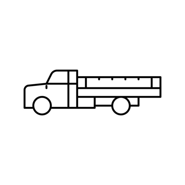 Truck farm transport line icon vector illustration — Vetor de Stock