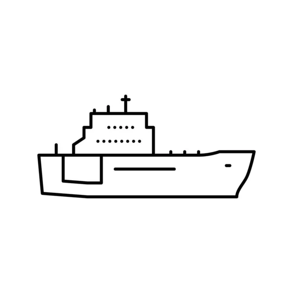 Barco marino línea icono vector ilustración — Vector de stock