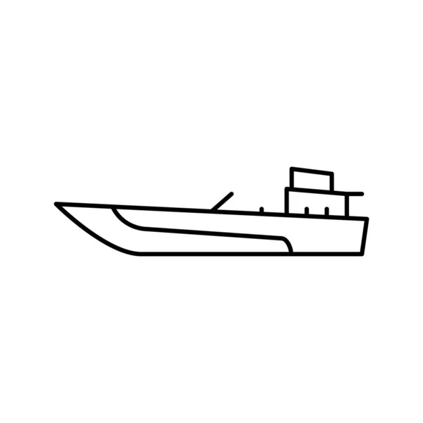 Jato barco linha ícone vetor ilustração — Vetor de Stock