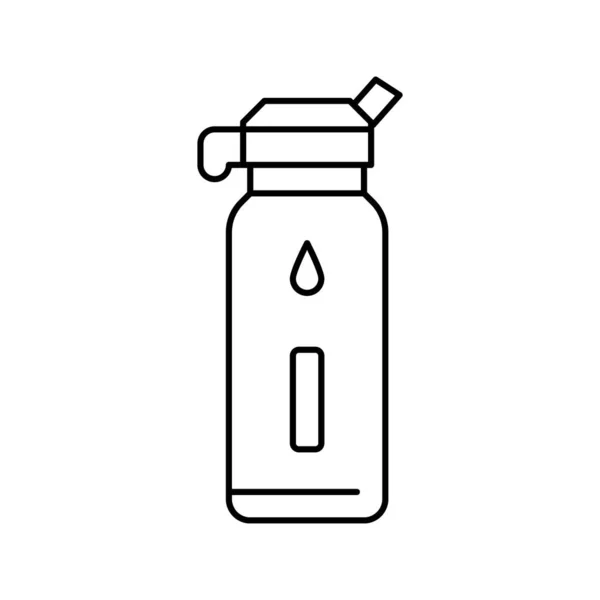 Fles water lijn pictogram vectorillustratie — Stockvector