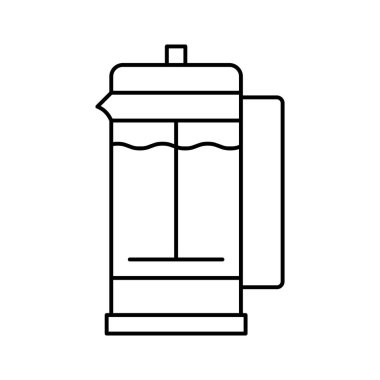 Manuel basım kahve aracı satır vektör illüstrasyonu