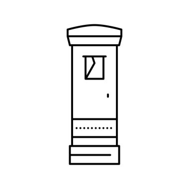 posta kutusu inşa çizgisi ikon vektör çizimi