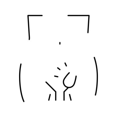 Fıtık kasık hastalığı çizgisi ikon vektör çizimi