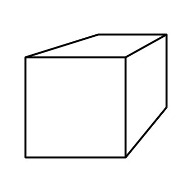 kare metal profil çizgisi ikon vektör çizimi