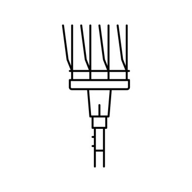 tırmık çiftçi aksesuar çizgisi vektör illüstrasyonu