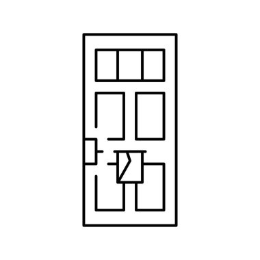 Posta kutusu kapı satırı ikon vektör illüstrasyonu