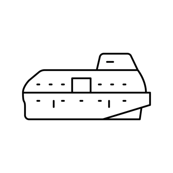 Ilustração do vetor do ícone da linha do barco salva-vidas — Vetor de Stock