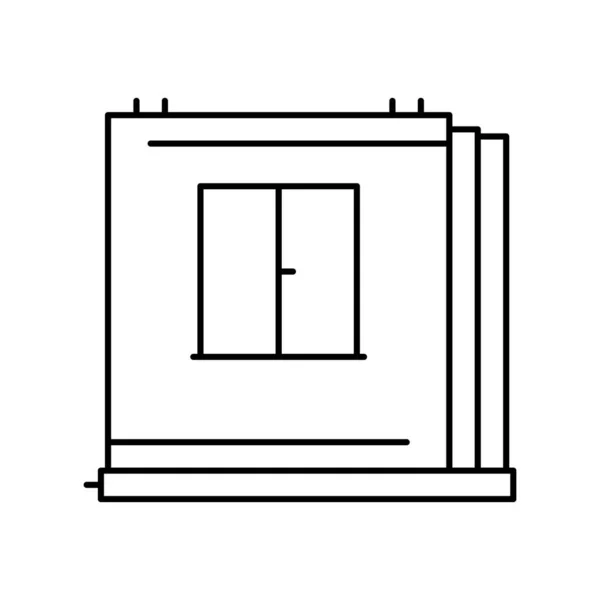Wanden van paneel huis lijn pictogram vector illustratie — Stockvector