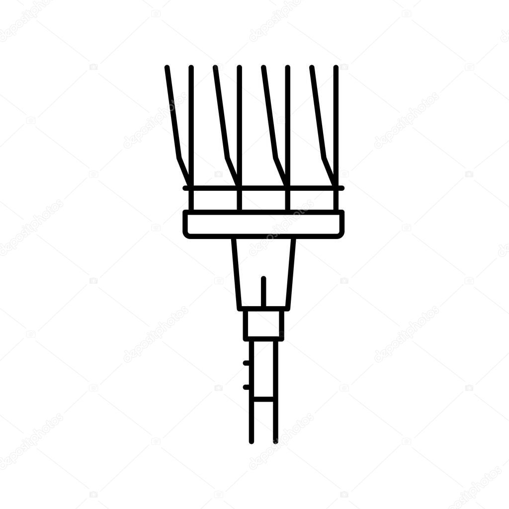 rakes farmer accessory line icon vector illustration