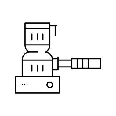Nargile kömür yakma hattı ikon vektör illüstrasyonu