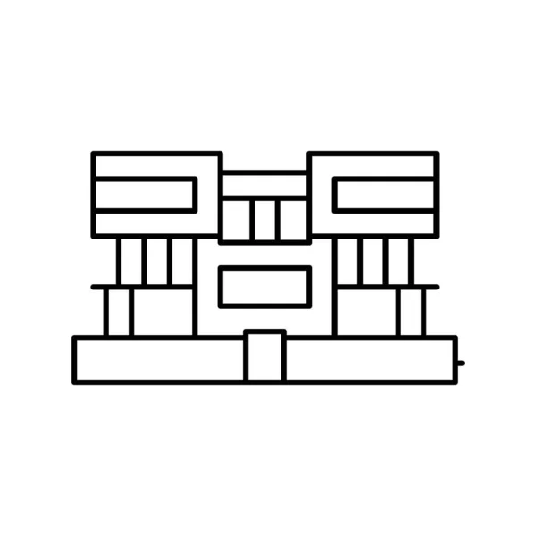 Villa Haus Linie Symbol Vektor Illustration — Stockvektor