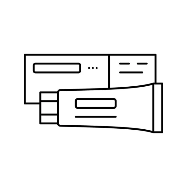 Zalf crème baby lijn pictogram vector illustratie — Stockvector