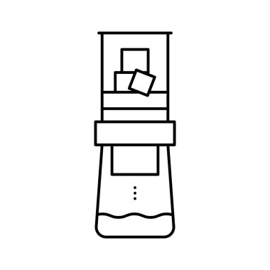 buz damlası kahve üreticisi çizgi ikon vektör illüstrasyonu