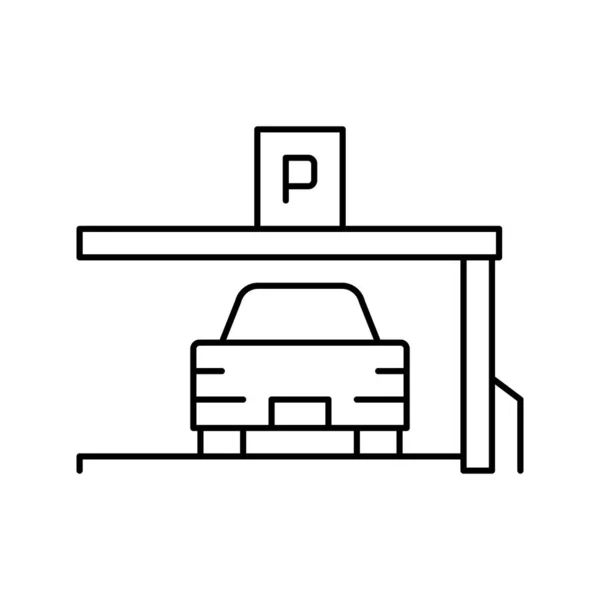 Car on place of parking line icon vector illustration — Stock Vector