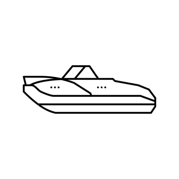 Cuddy kabinok csónak vonal ikon vektor illusztráció — Stock Vector