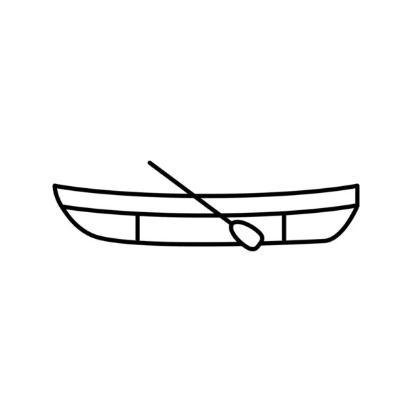 Bote bote línea icono vector ilustración — Archivo Imágenes Vectoriales