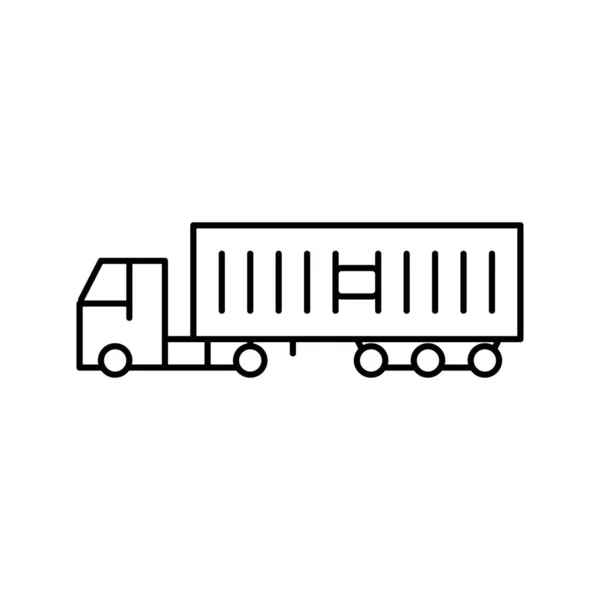 Boden Fracht LKW Lieferservice Linie Symbol Vektor Illustration — Stockvektor