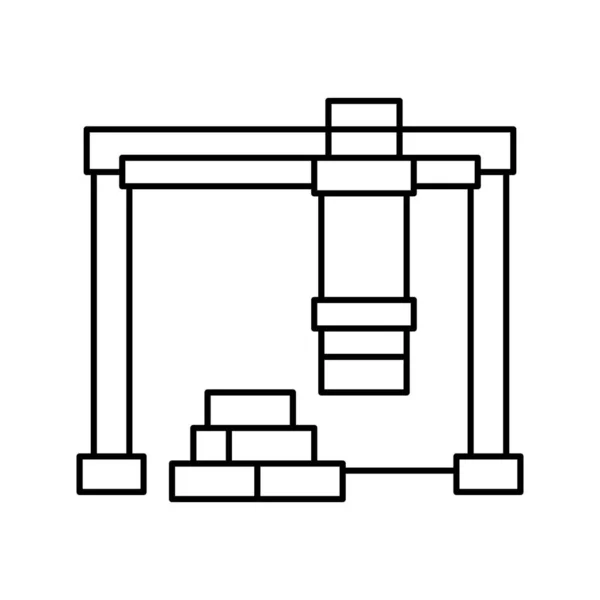 Caricatore gru porta linea icona vettoriale illustrazione — Vettoriale Stock